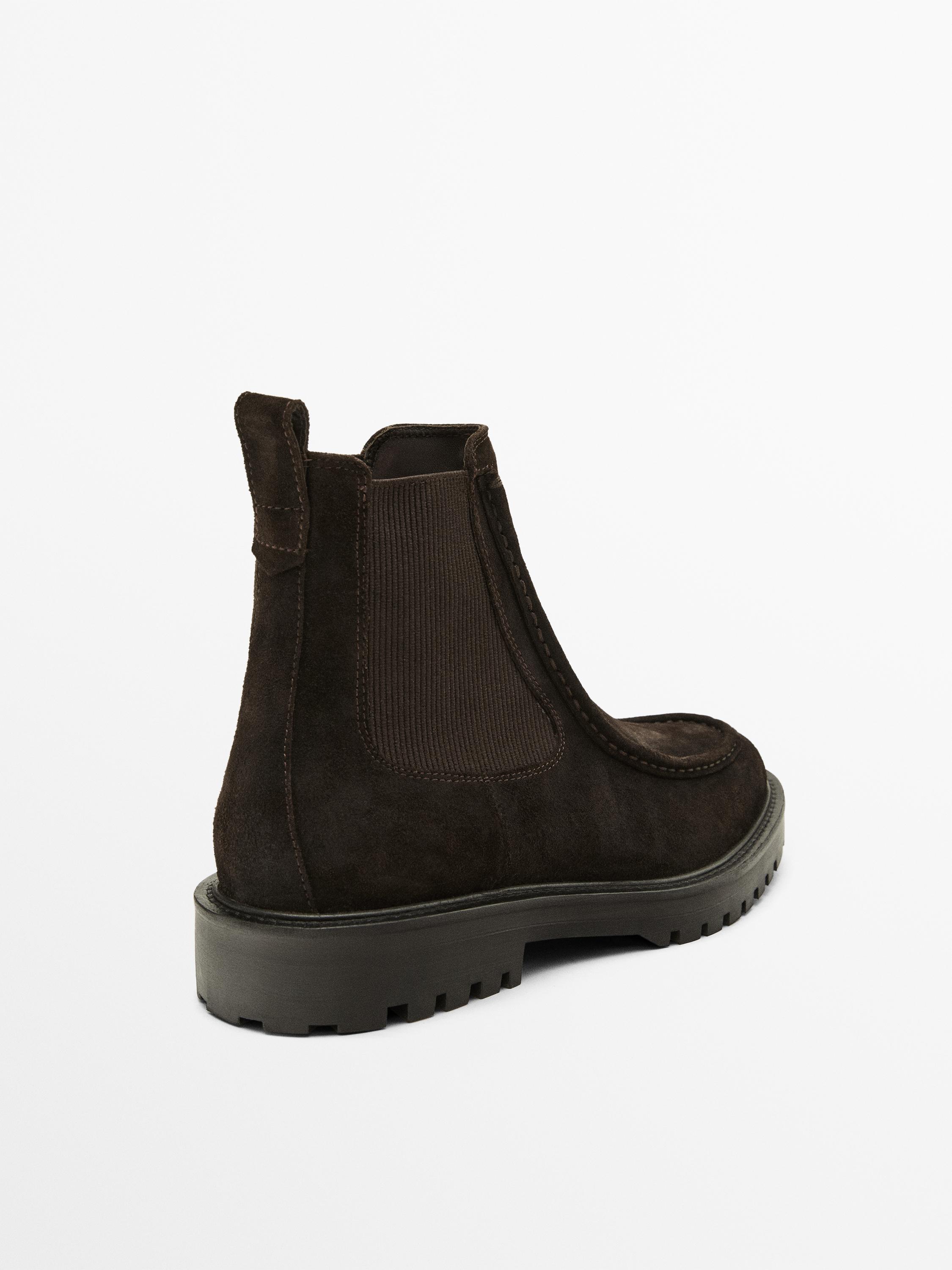 Boots chelsea en croûte de cuir huilée